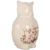 Clayre & Eef Búho Decorativo Cerámica Beige Rosa 11x10x17 cm Estilo Campestre