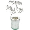 Clayre & Eef 66081 Candelita carrusel color plata Ø 8x17 cm
