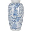 Clayre & Eef 6CE2103 Jarrón Cerámica Blanco-Azul Ø 19x37 cm