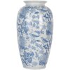 Clayre & Eef 6CE2103 Jarrón Cerámica Blanco-Azul Ø 19x37 cm
