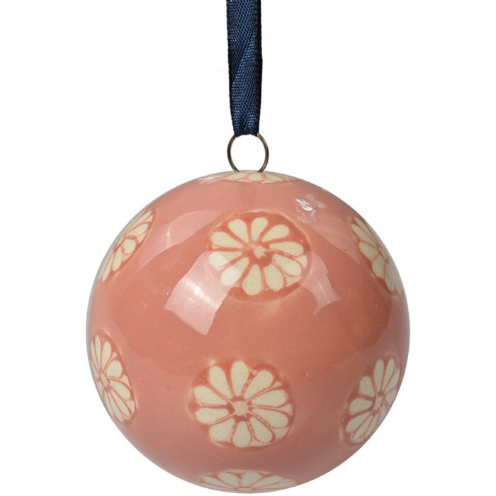Clayre & Eef 6CE2104S Bola decorativa Ø6 cm Bola decorativa de cerámica Rosa Beige