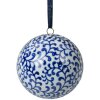 Clayre & Eef 6CE2109 Bola decorativa Blanco-Azul Ø 8 cm