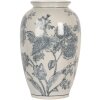 Clayre & Eef 6CE2074 Jarrón Blanco Azul Ø17 cm Altura 27 cm