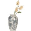 Clayre & Eef 6CE2074 Jarrón Blanco Azul Ø17 cm Altura 27 cm