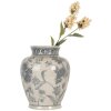 Clayre & Eef 6CE2076 Jarrón blanco-azul Ø 23x29 cm cerámica con motivos florales
