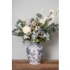 Clayre & Eef 6CE2076 Jarrón blanco-azul Ø 23x29 cm cerámica con motivos florales