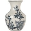 Clayre & Eef 6CE2077 Jarrón Blanco-Azul Ø 10x16 cm Cerámica Diseño Boho
