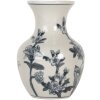 Clayre & Eef 6CE2077 Jarrón Blanco-Azul Ø 10x16 cm Cerámica Diseño Boho