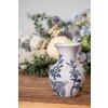 Clayre & Eef 6CE2077 Jarrón Blanco-Azul Ø 10x16 cm Cerámica Diseño Boho