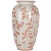 Clayre & Eef 6CE2081 Jarrón Cerámica Beige Rojo Ø 23 cm Altura 42 cm Estilo rústico