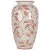 Clayre & Eef 6CE2081 Jarrón Cerámica Beige Rojo Ø 23 cm Altura 42 cm Estilo rústico