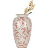 Clayre & Eef 6CE2081 Jarrón Cerámica Beige Rojo Ø 23 cm Altura 42 cm Estilo rústico