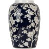 Clayre & Eef 6CE2082 Jarrón Azul-Blanco Ø 20x31 cm Cerámica Retro Estilo Vintage