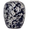 Clayre & Eef 6CE2083 Jarrón Azul-Blanco Ø 24x30 cm Cerámica Retro Estilo Vintage