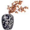 Clayre & Eef 6CE2083 Jarrón Azul-Blanco Ø 24x30 cm Cerámica Retro Estilo Vintage
