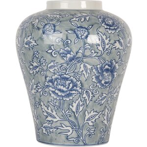 Clayre & Eef 6CE2084 Jarrón Cerámica Azul-Verde Ø 21 cm Altura 26 cm