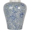 Clayre & Eef 6CE2084 Jarrón Cerámica Azul-Verde Ø 21 cm Altura 26 cm