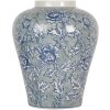 Clayre & Eef 6CE2084 Jarrón Cerámica Azul-Verde Ø 21 cm Altura 26 cm