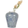 Clayre & Eef 6CE2084 Jarrón Cerámica Azul-Verde Ø 21 cm Altura 26 cm