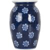 Clayre & Eef 6CE2085 Jarrón Azul-Blanco Ø 10x15 cm
