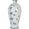 Clayre & Eef 6CE2086 Jarrón Cerámica Blanco Azul Ø 21x42 cm Estilo rústico