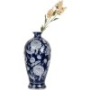 Clayre & Eef 6CE2087 Jarrón Jarrón de cerámica azul y blanca Ø 21x42 cm