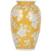 Clayre & Eef 6CE2088 Jarrón Amarillo-Blanco Ø 17x27 cm Cerámica Retro Estilo Vintage