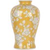 Clayre & Eef 6CE2089 Jarrón Retro Cerámica Amarillo Blanco Ø19xH32 cm