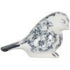 Clayre & Eef Decoración Pájaro Blanco Azul Cerámica 21x10x13 cm