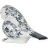 Clayre & Eef Decoración Pájaro Blanco Azul Cerámica 21x10x13 cm