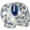 Clayre & Eef Elefante Decorativo Cerámica Blanco Azul 20x14x15 cm