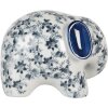Clayre & Eef Elefante Decorativo Cerámica Blanco Azul 20x14x15 cm