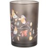 Clayre & Eef 6GL4955 Portacandelitas Vidrio Gris Naranja Ø12x18 cm