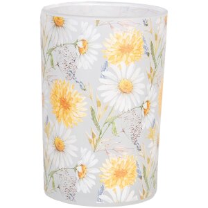 Clayre & Eef 6GL4957 Portacandelitas Cristal Flor...
