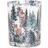 Clayre & Eef 6GL4960 Portacandelitas 2 piezas vidrio estilo campestre motivo bosque