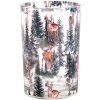 Clayre & Eef 6GL4961 Portacandelitas de vidrio motivo bosque 12x18 cm estilo campestre