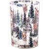 Clayre & Eef 6GL4961 Portacandelitas de vidrio motivo bosque 12x18 cm estilo campestre