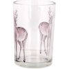 Clayre & Eef 6GL4965 Portacandelitas vidrio motivo ciervo Ø12xH18cm Transparente