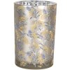 Clayre & Eef 6GL4967 Portacandelitas Vidrio Gris Amarillo 12 cm 18 cm alto
