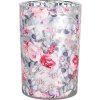 Clayre & Eef 6GL4971 Portacandelitas Vidrio Gris Rosa Ø12 cm H18 cm