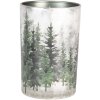 Clayre & Eef 6GL4973 Portacandelitas vidrio motivo bosque Ø 12x18 cm