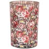 Clayre & Eef 6GL4975 Portacandelitas Vidrio Marrón Rojo Ø12 cm H18 cm
