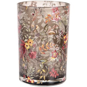 Clayre & Eef 6GL4977 Portacandelitas Vidrio Gris...