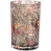 Clayre & Eef 6GL4977 Portacandelitas Vidrio Gris Naranja Ø12x18 cm