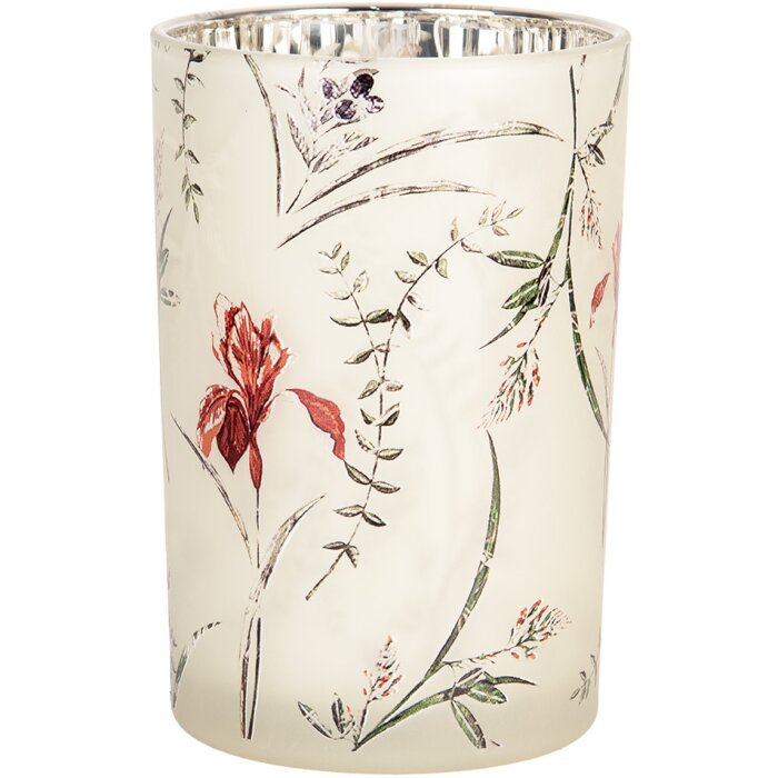 Clayre & Eef 6GL4979 Portacandelitas Vidrio Beige Verde Ø12xH18 cm