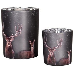 Clayre & Eef 6GL4980 Set portacandelitas 2 piezas...