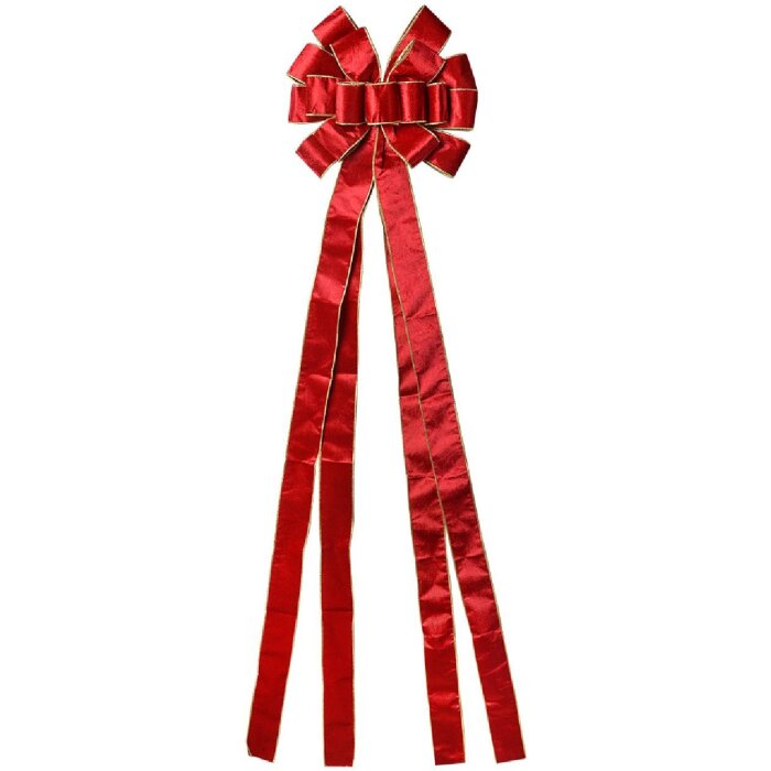 Clayre & Eef 65975R Lazo decorativo rojo-oro 33x135 cm