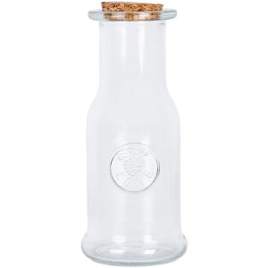 Clayre & Eef Botella de vidrio decorativa con tapa de...
