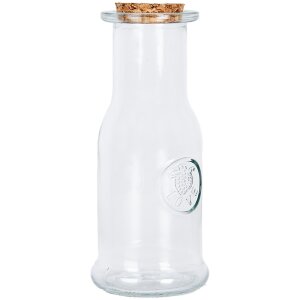 Clayre & Eef Botella de vidrio decorativa con tapa de...