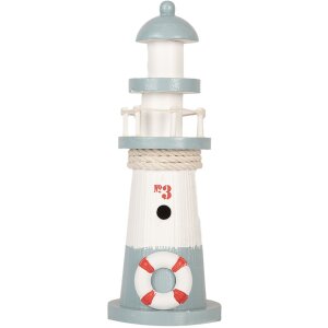 Clayre & Eef 6H2404 Faro decorativo Blanco Azul...